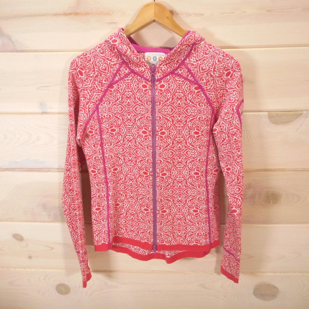 Title Nine Zip-Front Hoodie Sweater Sweatshirt Cotton Blend Sz M Thumbholes